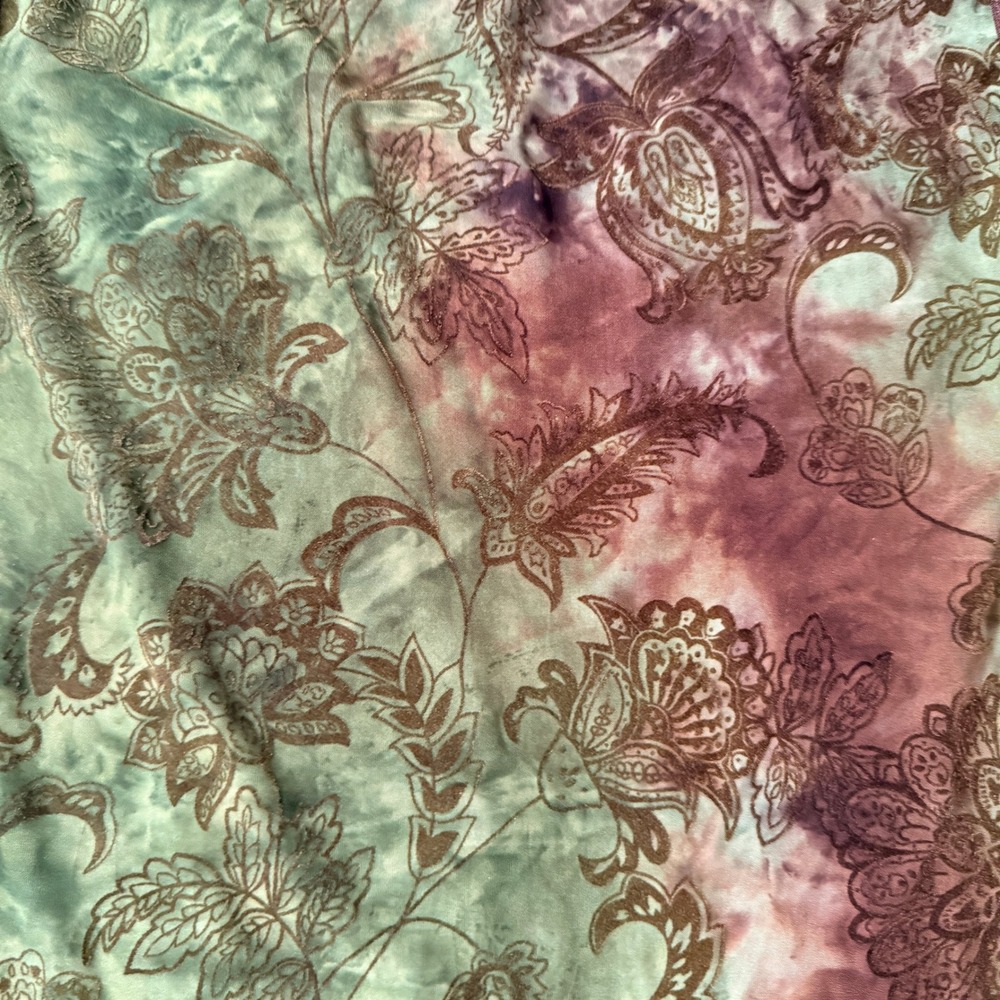 Dressbarn Vintage Whimsigoth Women Burnout Paisley Lace Tank Top,Green Brown, XL - Picture 7 of 11